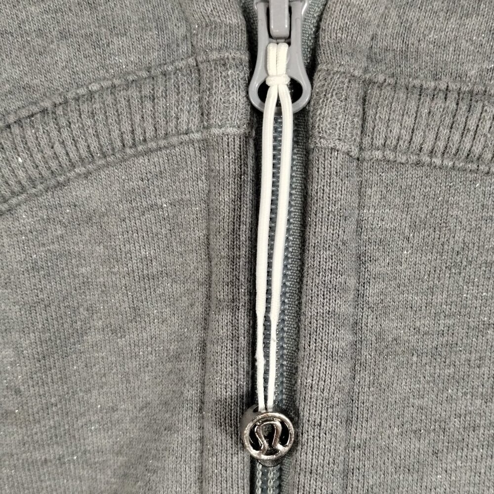 Lululemon Full Zip Scuba Hooded Jacket Grey Sparkle Size 4 - Picture 4 of 12